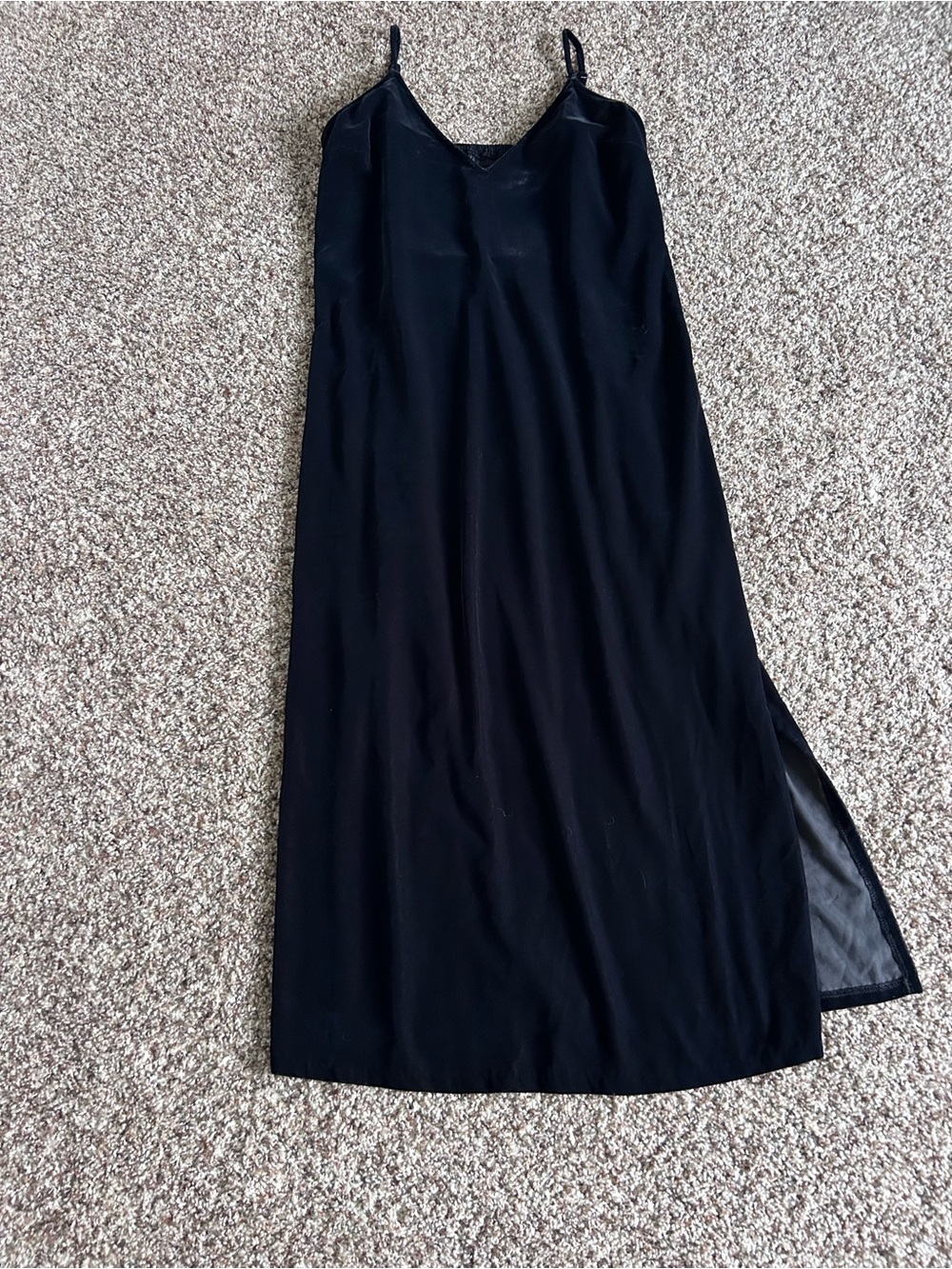 Old Navy Velvet Slip Dress with Side Slit Midnight Blue Size Large - Picture 7 of 9